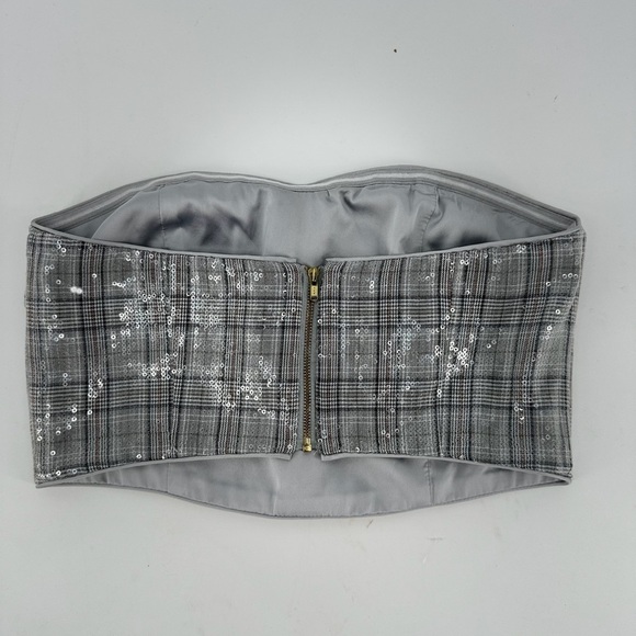 Lovers and Friends Sequin Zip Up Fold over Collar Faux Button - Picture 2 of 4